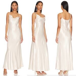 House of Harlow 1960 x REVOLVE | Irolo Maxi Dress in Ivory Bias Cut Satin M